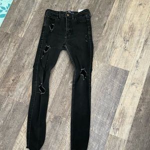 black high rise super skinny jeans